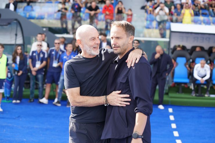 Pioli e Gilardino prima di Pisa-Fiorentina