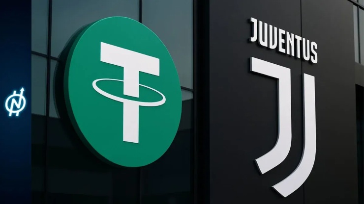 Logo Tether e logo Juve