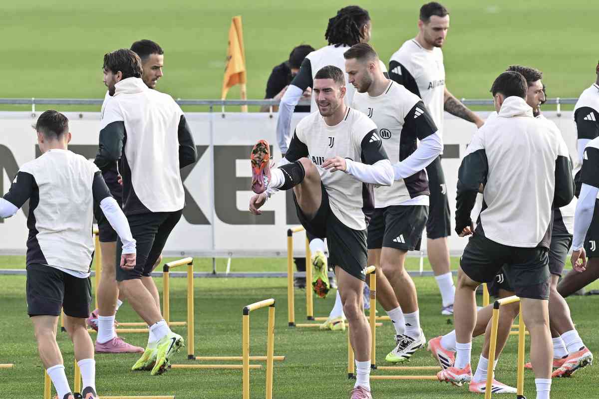 L'allenamento dei giocatori della Juventus