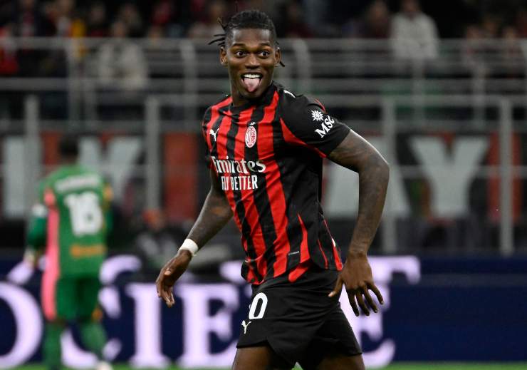 Rafa Leao euforico dopo il gol